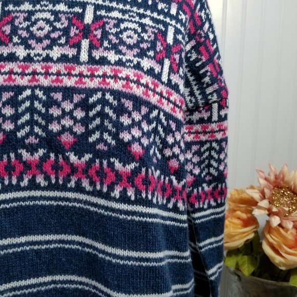 | le tigre | navy & pink fair isle sweater - Picture 2 of 5